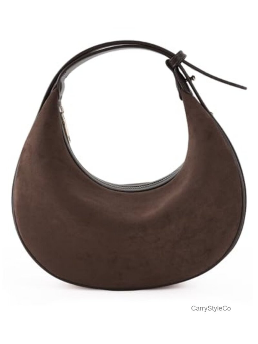 Faux Suede Crossbody Bag for Women Crescent Shoulder Bag Trendy Tote Hobo